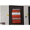Image 1 : GALLERY WRAPPED OIL ON CANVAS, ORANGE & BLACK STRIPE IMPRESSION; BY FRANK B. SHANER (36" X 48")