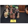 Image 1 : COLLECTION OF HAWAIIAN CARVINGS, DOLLS & BOTTLE (9 PCS)