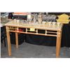 Image 1 : MCGUIRE RATTAN SOFA TABLE W/MARBLE TOP (50" X 20" X 33")