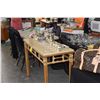 Image 2 : MCGUIRE RATTAN SOFA TABLE W/MARBLE TOP (50" X 20" X 33")