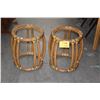 Image 1 : MCGUIRE RATTAN TABLES (NEEDS GLASS) (PAIR)