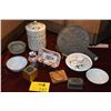 Image 1 : MIXED LOT: BOWLS, VASE, STACKING COVERED DISH, MIRROR, BOX, ETC. W/STANDS (11 PCS)