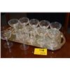Image 1 : CRYSTAL CHAMPAGNE/TALL SHERBERT, BROOKDALE BY THARAUD, JUSTIN & SILVERPLATED SERVING TRAY (12 PCS)