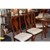 Image 2 : MAHOGANY DINING SUITE W/DINING TABLE, 1 LEAF, GLASS, 2 ARM CHAIRS & 6 SIDE CHAIRS