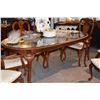 Image 3 : MAHOGANY DINING SUITE W/DINING TABLE, 1 LEAF, GLASS, 2 ARM CHAIRS & 6 SIDE CHAIRS