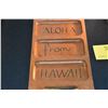 Image 2 : ALOHA FROM HAWAII TRAY, KEY HOLDER & VINTAGE WOODEN SERVING PLATE W/TIKI HANDLE (3 PCS)