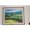Image 1 : KOA FRAMED OIL ON CANVAS, COUNTRY SIDE (33 1/2" Z 27 1/2")