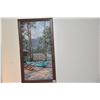 Image 2 : FRAMED OIL ON CANVAS, "TURQUOISE CANOE, KAILUA BEACH" BY KELLEY FITZGERALD (9 1/4" X 17 1/4")