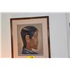 Image 1 : KOA FRAMED ORIGINAL JEAN CHARLOT PRINT, "INDIAN MAN"; SIGNED JEAN CHARLOT, 45/100 (21 3/3" X 25")