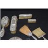 Image 2 : 8 STERLING SILVER VANITY ARTICLES: 9 5/8" MIRROR, 8 1/2" HAIR BRUSH, 6 5/9" RECTANGULAR BRUSH, 4 7/8