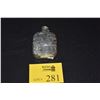 Image 1 : STERLING SILVER OVERLAY GLASS FLASK W/GRIFFIN & SCROLL DESIGN, AMERICAN, 1901, NO CORK (4 5/8")  (AP
