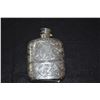 Image 2 : STERLING SILVER OVERLAY GLASS FLASK W/GRIFFIN & SCROLL DESIGN, AMERICAN, 1901, NO CORK (4 5/8")  (AP