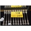 Image 1 : STERLING SILVER OYSTER FORKS, OLD COLONIAL PATTERN, TOWLE SILVERSMITHS (11 PCS)