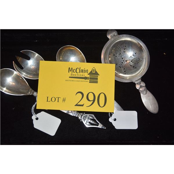 0.830 FINE SILVER SPOON, ASSAY MASTER: CHRISTIAN F. HESSE, DENMARK, 1926, STERLING SPOON & FORK, CAC