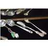 Image 3 : VICTORIAN STERLING SILVER SAUCE SPOON (FIDDLE THREAD PATTERN), STERLING CHEESE SCOOP & SPOON, STERLI