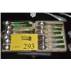 Image 1 : 2 BOXED SETS OF STERLING SILVER & POUNAMU COFFEE SPOONS, JAMES SWANN & SON, BIRMINGHAM, ENGLAND