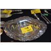 Image 1 : ART NOUVEAU STERLING SILVER OVAL BOWL W/REPOUSSE & CHASED FLORAL IRIS BORDER IN HIGH RELIEF, SHAPED 