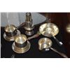 Image 2 : WALLACE STERLING SILVER PIPKINS W/WOOD HANDLES & UNDERTRAYS, STERLING SILVER SUGAR SHAKER, STERLING 
