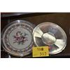 Image 1 : 10" GORHAM STERLING PLATE W/C MONOGRAM & ROSENTHAL PLATE W/SILVER RIM (325 G) (2 PCS) (DOES NOT INCL