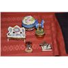 Image 2 : HAND PAINTED BOXES, MARK: PEINT MAIN LIMOGE FRANCE, FLOWER POT, SOFA BENCH & SPHENCAL FORM OPENS TO 