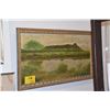 Image 1 : FRAMED HAWAIIAN PAINTING, DIAMOND HEAD FROM KAPIOLANI PARK; UNSIGNED (39" X 21")