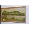 Image 2 : FRAMED HAWAIIAN PAINTING, DIAMOND HEAD FROM KAPIOLANI PARK; UNSIGNED (39" X 21")