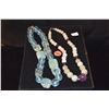 Image 1 : SERPENTINE JADE & AMETHYST NECKLACE & FLUORITE NECKLACE (2 PCS)