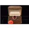 Image 1 : 14K SPESSARTITE GARNET (12.25 CT) & DIAMOND RING (SIZE 4 1/2) (TESTED)