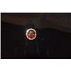 Image 2 : 14K SPESSARTITE GARNET (12.25 CT) & DIAMOND RING (SIZE 4 1/2) (TESTED)