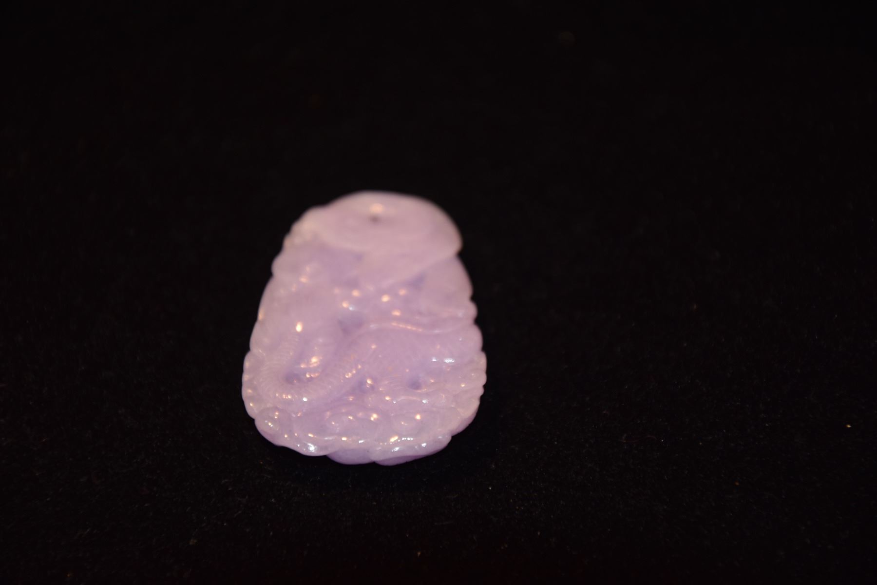 CARVED LAVENDER JADE W/GIA CERTIFICATE McClain Auctions Hawaii CARVED LAVENDER JADE W/GIA CERTIFICATE McClain Auctions Hawaii
