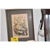 Image 1 : FRAMED 1970'S HAWAIIAN COLOR LITHOGRAPH PRINT, SUMMER WOMAN W/FAN BY JULIETTE MAY FRASER
