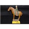 Image 1 : CHINESE CERAMIC POLYCHROME HORSE & RIDER (9")