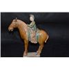 Image 2 : CHINESE CERAMIC POLYCHROME HORSE & RIDER (9")