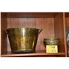 Image 1 : BRASS PAIL W/HANDLE & HIBACHI (2 PCS)
