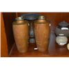 Image 3 : JAPANESE BRONZED BRASS VASE, LOCKY GOD & FLOWER MOTIF (3  PCS)