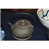 Image 2 : CAST IRON KETTLES W/STANDS & METAL TURTLE PLANTER (3 PCS)