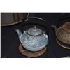 Image 3 : CAST IRON KETTLES W/STANDS & METAL TURTLE PLANTER (3 PCS)