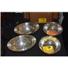 Image 1 : 2 ELECTROPLATED SILVER FOOTED CENTERPIECE BOWLS, APPLE PATTERN & 2 LARGE REVERE STYLE PLATED SILVER 
