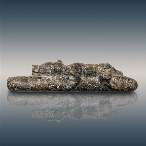 Rare Antique Blind Wolf Carved Pipe