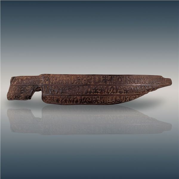 A Possible, Ridiculously Rare, Easter Island Rongorongo Board With Hand-Carved Script