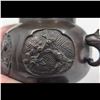 Image 7 : A Small Antique Chinese Bronze Relief Vase With Animal Handles