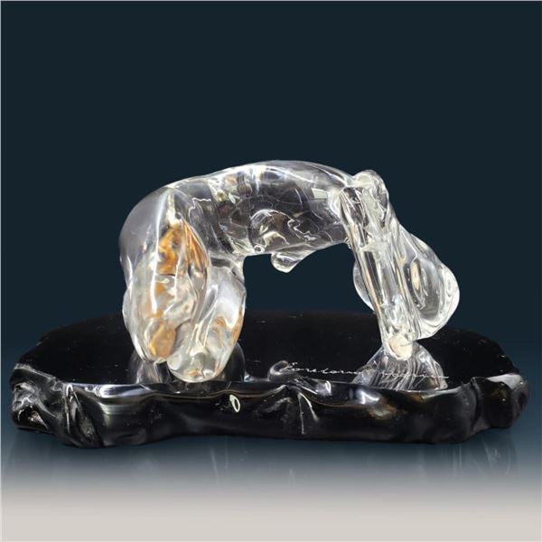 Loredano Rosin Signed Glass Sculpture Of A Woman