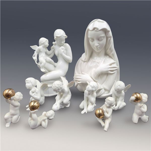 10Pc Lot Of Dahl Jenson, Boehm, And German Porcelain Figurines