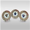Image 1 : Set Of 3 Hand Painted Armorial Capodimonte Plates 19th Century
