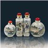 Image 1 : Lot Of 4 Inside Painted Chinese Snuff Bottles, 2 Large Ones With Calligraphy