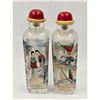 Image 3 : Lot Of 4 Inside Painted Chinese Snuff Bottles, 2 Large Ones With Calligraphy