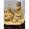 Image 2 : A large Grouping Of Japanese Figures 19th Century "DINNER" Carved From Whale OOSIK
