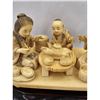 Image 3 : A large Grouping Of Japanese Figures 19th Century "DINNER" Carved From Whale OOSIK