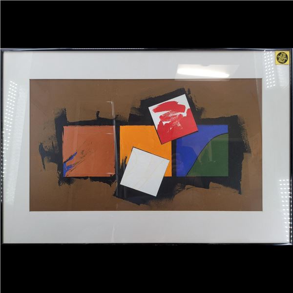 American Jon Henry Signed And Framed Original Acrylic On Board "Tiffany Series #148" 1988