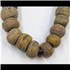 Image 6 : A Large 19th Century Straw String Of Yellow And Green Hebron Glass Beads, 57 Beads